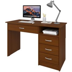 Письменный стол СитиМебель с 3 ящиками и ящиком под столешницей, ШхГ: 120х50 см, цвет: орех экко