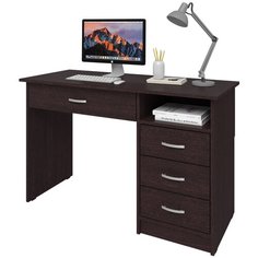 Письменный стол СитиМебель с 3 ящиками и ящиком под столешницей, ШхГ: 120х50 см, цвет: венге цаво