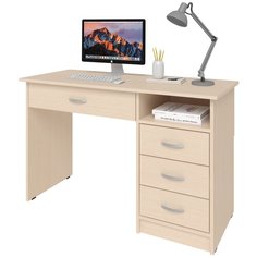 Письменный стол СитиМебель с 3 ящиками и ящиком под столешницей, ШхГ: 120х50 см, цвет: дуб молочный