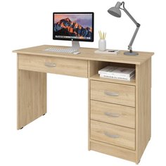 Письменный стол СитиМебель с 3 ящиками и ящиком под столешницей, ШхГ: 120х50 см, цвет: дуб сонома