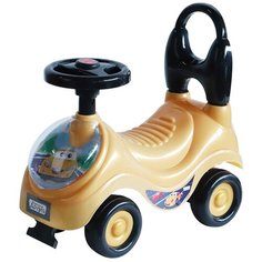 Каталка детская Компания друзей ""Малыш: Машинка"" с клаксоном на руле, машина каталка, толокар, пушкар каталка, машинка каталка, сигнал на руле, цвет золотой/черный