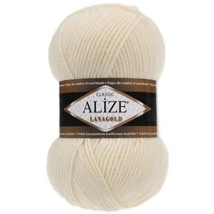 Пряжа Alize LanaGold (01 кремовый) 5 шт.
