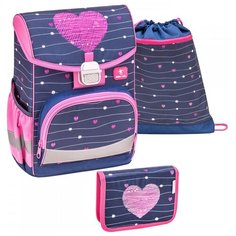 Ранец Belmil Click - Simple Heart, Сердце, фиолетовый, с наполнением