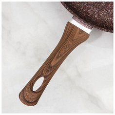 Сковорода Kukmara Granit ultra, d 28 см, стеклянная крышка, антипригарное покрытие