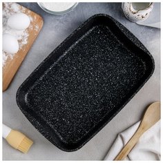 Противень Kukmara 33,5*22*5,5 см, антипригарное покрытие, темный мрамор