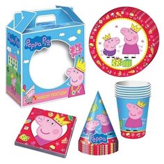 Росмэн (канц.) Подарочный набор посуды 24 предмета "Пеппа-принцесса", Peppa Pig 28567