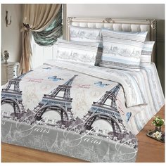 Комплект постельного белья Миланика "Винтаж ПР", евро, поплин 100% хлопок, простыня на резинке Milanika