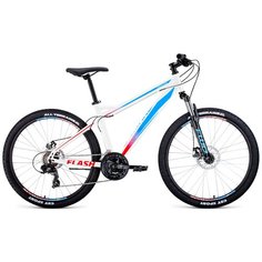 Горный (MTB) велосипед FORWARD Flash 26 2.2 Disc (2021) белый/голубой 17" (требует финальной сборки)