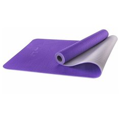 Коврик для йоги STARFIT FM-201, TPE, 173x61x0,5 см(фиолетовый-серый)