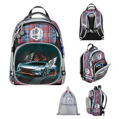 Школьный ранец со сменкой ACROSS серый