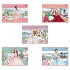 Альбом для рисования А4 40 л., скоба, обложка картон, HATBER, 205х290 мм, "Грёзы принцесс", 40А4, 40А4В