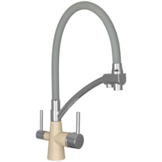 Смеситель для кухни с гибким изливом и подводкой питьевой воды Wisent 4855-21-9 (песочный)