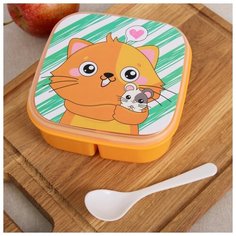 Ланч-бокс Sima-land с ложкой "Кот", 400 мл Сима ленд