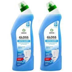 Чистящий гель для ванны и туалета "Gloss breeze" 1000мл, 2 шт. Grass