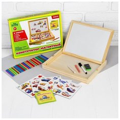 Конструктор магнитный Лесная мастерская "Транспорт" в деревянной коробке (3649970)