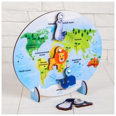 Развивающая игрушка Лесная мастерская с крючками "Животные мира"
