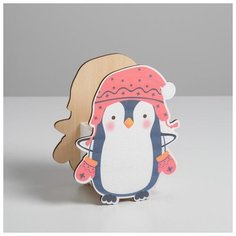 Кашпо деревянное Дарите Счастье детское, "Пингвин", 17,2*21,6 см