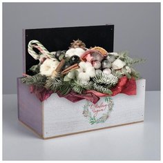 Кашпо Дарите Счастье с грифельной табличкой, "Венок", 24,5*14,5*14,5 см