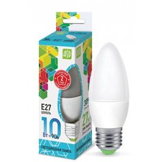 Лампа светодиодная ASD LED-СВЕЧА-STD 4000K, E27, C37, 10Вт