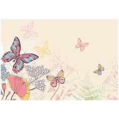 Фотообои PosterMarket WM-65NW (Бабочки и цветы) 368х254 Ш*В