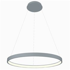Люстра Лючера luchera потолочная, подвесная светодиодная, Руэдо, кольцо, TLRU1-50-01, серая, алюминий, 3000К(теплый свет), диаметр 50см, светильник, 27Вт, лофт, модерн, хайтек, кухня, спальня, детская, гостиная, офис