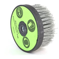 Нейлоновая щетка чашечная Д140 P46 ворс полимер абразив по дереву на УПМ УШМ (болгарка) для браширования, шлифовки стен из бревна, бруса, сруба, ОСБОРН (код 3-101) Osborn