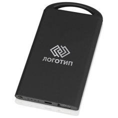 Портативное зарядное устройство "Shine" с зеркальной гравировкой, 4000 mAh, черный Oasis