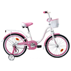 Детский велосипед MaxxPro FLORINA 18" бело-розовый с боковыми колесами