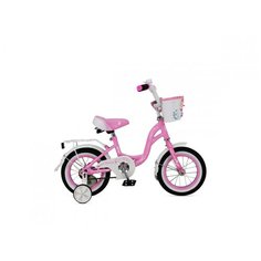 Детский велосипед MaxxPro FLORINA 12" розово-белый с боковыми колесами