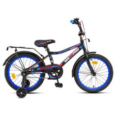 Детский велосипед MaxxPro ONIX 20 чёрно-синий с боковыми колесами