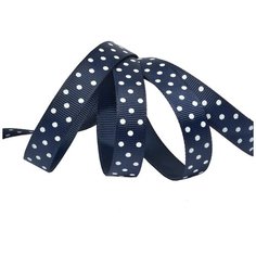 Лента репсовая в рубчик LDRG37002912 (103) крупный горошек 12мм цв.т.синий-белый уп.27,4м Ideal