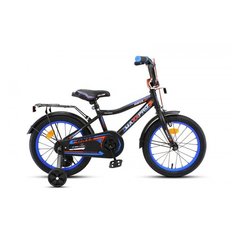 Детский велосипед MaxxPro ONIX 16" чёрно-синий с боковыми колесами