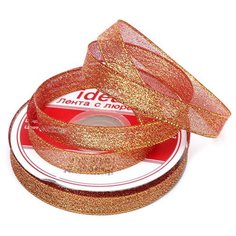 Лента IDEAL с люрексом ТВ-ЛЮР шир.12мм цв.048 персиковый уп.22,85 м