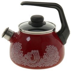 Чайник со свистком СтальЭмаль "Вологодское кружево", 2 л, фиксированная ручка