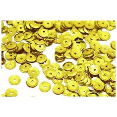 Пайетки "Ideal", цвет: желтый (A7), 8 мм, 50 г