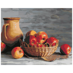 Яблоки в корзине живопись на холсте 40х50 Hobruk HS0296