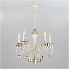 Классическая хрустальная люстра Eurosvet 10104/5 белый с золотом/тонированный хрусталь Strotskis