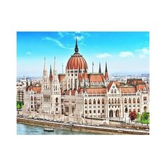 Алмазная мозаика "Солнечный Будапешт" Рыжий кот