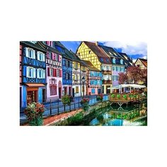 Алмазная мозаика "Яркие домики" Рыжий кот