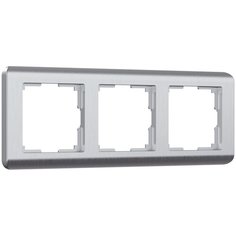 Рамка из пластика на 3 поста Stream серебряный Werkel W0032106/ Рамка на 3 поста Stream (серебряный)