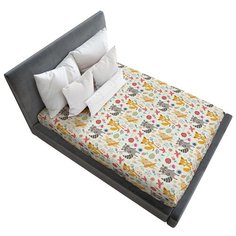 Простыня натяжная Ambesonne с принтом "Милые лесные звери", 180х200 см