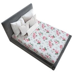 Простыня натяжная Ambesonne с принтом "Розовые букетики", 140х200 см