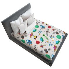 Простыня натяжная Ambesonne с принтом "Космическая радость", 160х200 см