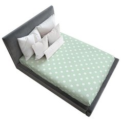 Простыня натяжная Ambesonne с принтом "Зеленый горошек", 160х200 см