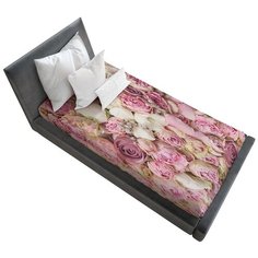 Простыня натяжная Ambesonne с принтом "Розовый букет", 90х200 см