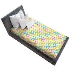 Простыня натяжная Ambesonne с принтом "Классические зигзаги", 90х200 см