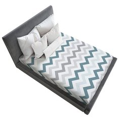 Простыня натяжная Ambesonne с принтом "Серость зигзагов", 160х200 см