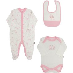 Комплект одежды Наша мама размер 68, белый/розовый