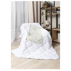 Одеяло Ambesonne Светлые птицы на ветках, всесезонное, 200 х 200 см (серый/желтый)