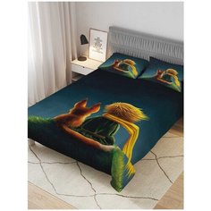 Покрывало стеганое жаккардовое с 2-мя наволочками "Мальчик с лисенком", 1,5-спальное (160x220 см) Ambesonne